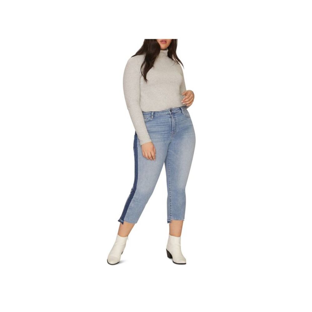 SANCTUARY Womens Blue Zippered Pocketed Cropped High Waist Jeans Plus 22W - Picture 2 of 2